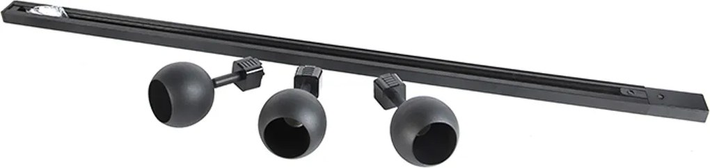 Smart modern railsysteem zwart 1-fase incl. 3 Wifi GU10 - Iconic Gissi