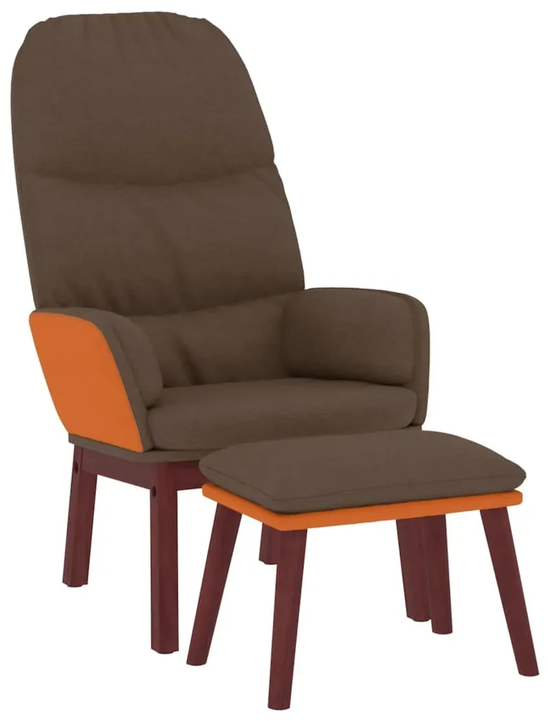 vidaXL Relaxstoel met voetenbank stof bruin