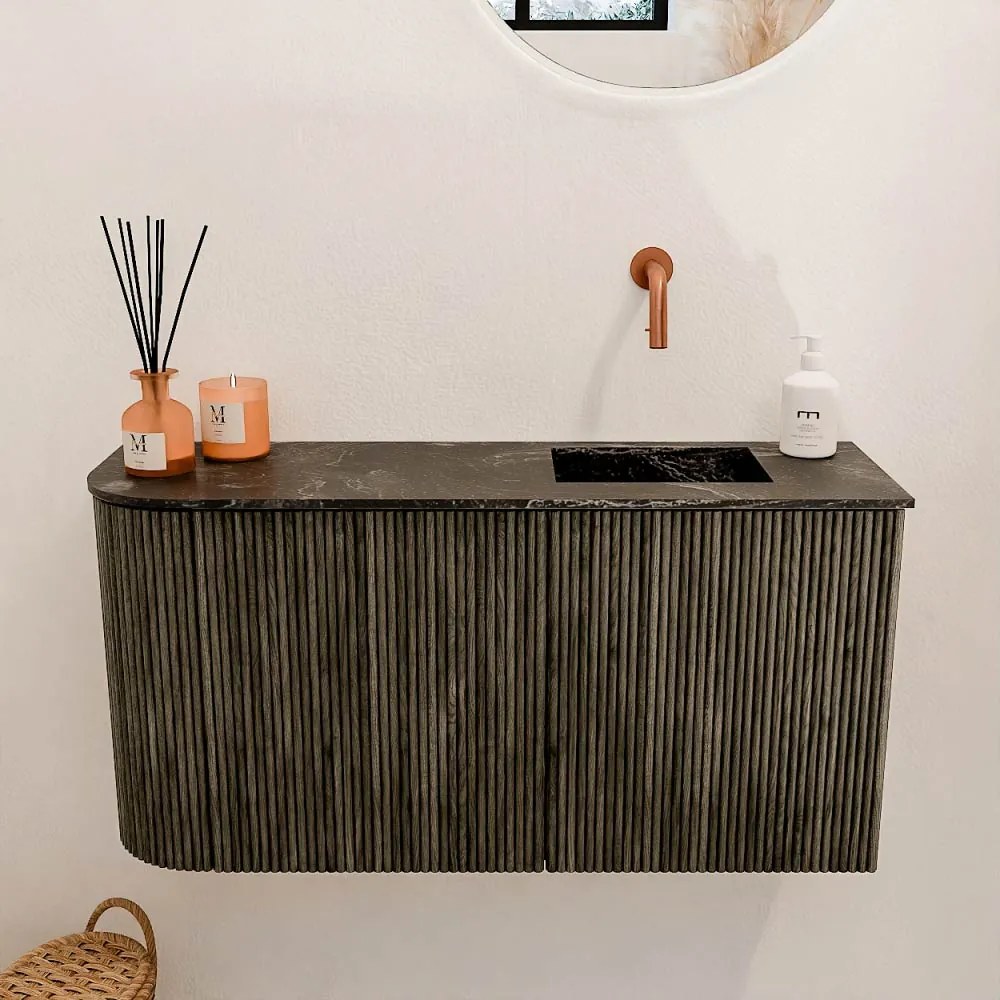 Mondiaz Joya DLux 80cm toiletmeubel ronding links shadow met wastafel faye rechts zonder kraangat lava