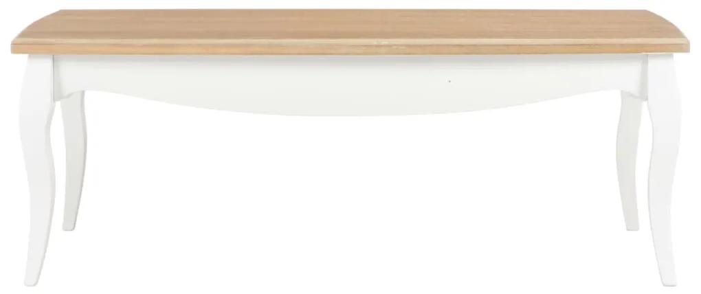 vidaXL Salontafel 110x60x40 cm massief grenenhout wit en bruin