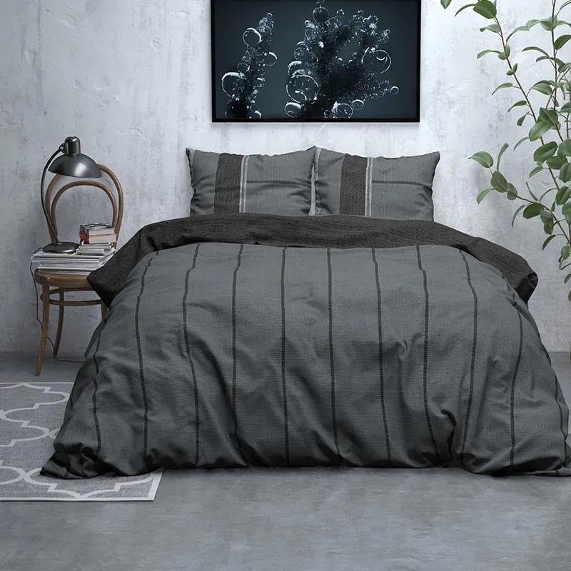 Sleeptime Elegance Kees - Verwarmend Flanel - Antraciet Lits-jumeaux (240 x 200/220 cm + 2 kussenslopen) Dekbedovertrek
