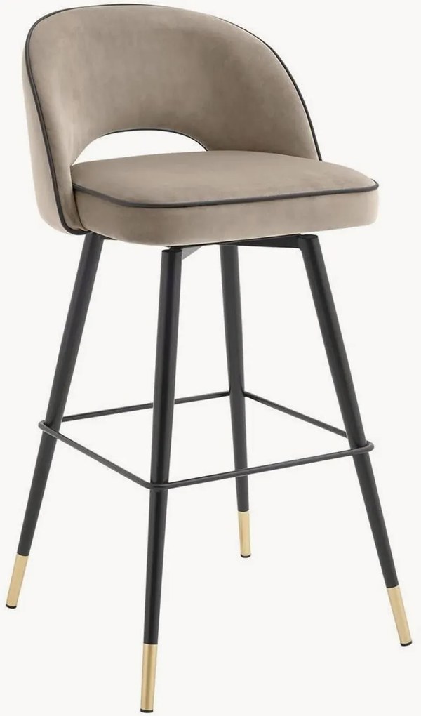 Fluwelen barstoelen Cliff, 2-delig