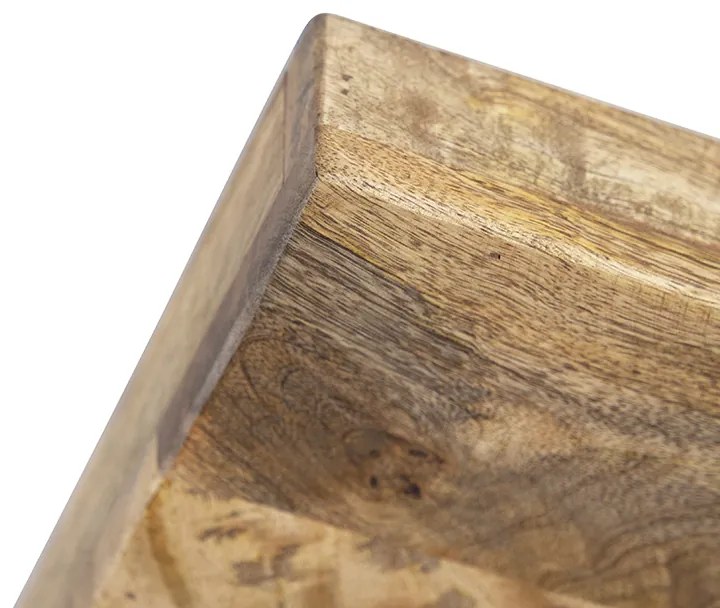 Industriële spot donkergrijs met mango hout 3-lichts - Mangoes