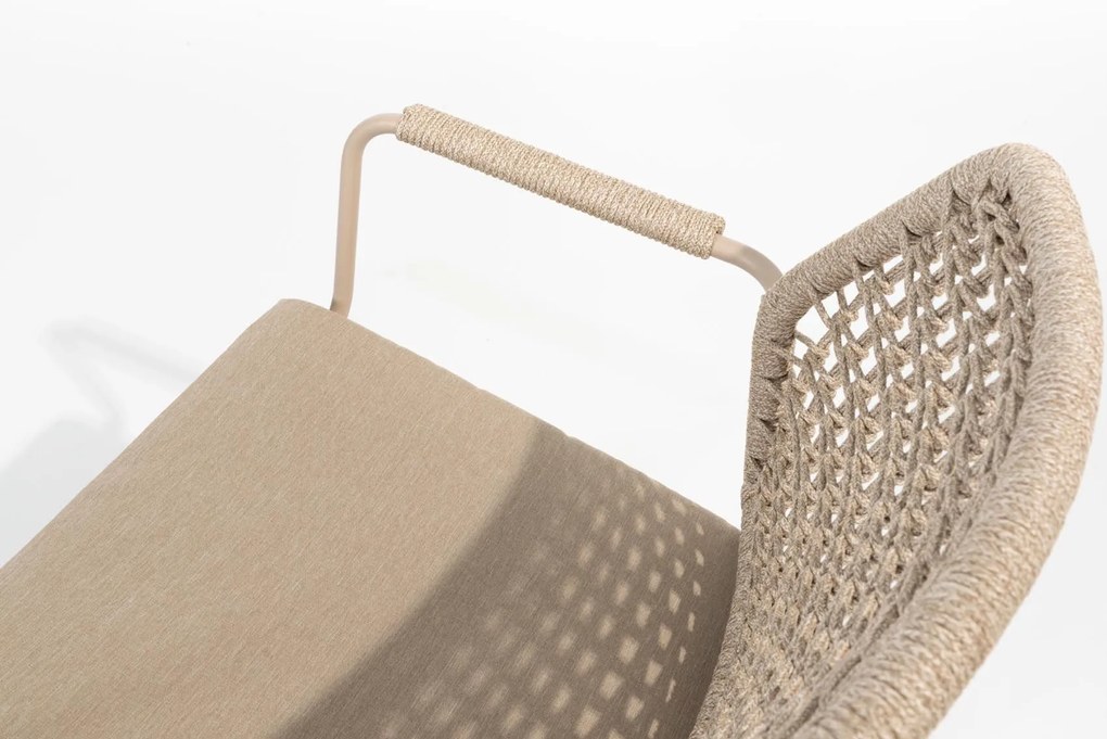 Taste by 4 Seasons Barista tuinset latte met Donato tuintafel latte met geprint keramisch blad Ø 160 cm Tuinset   beige weerbestendig