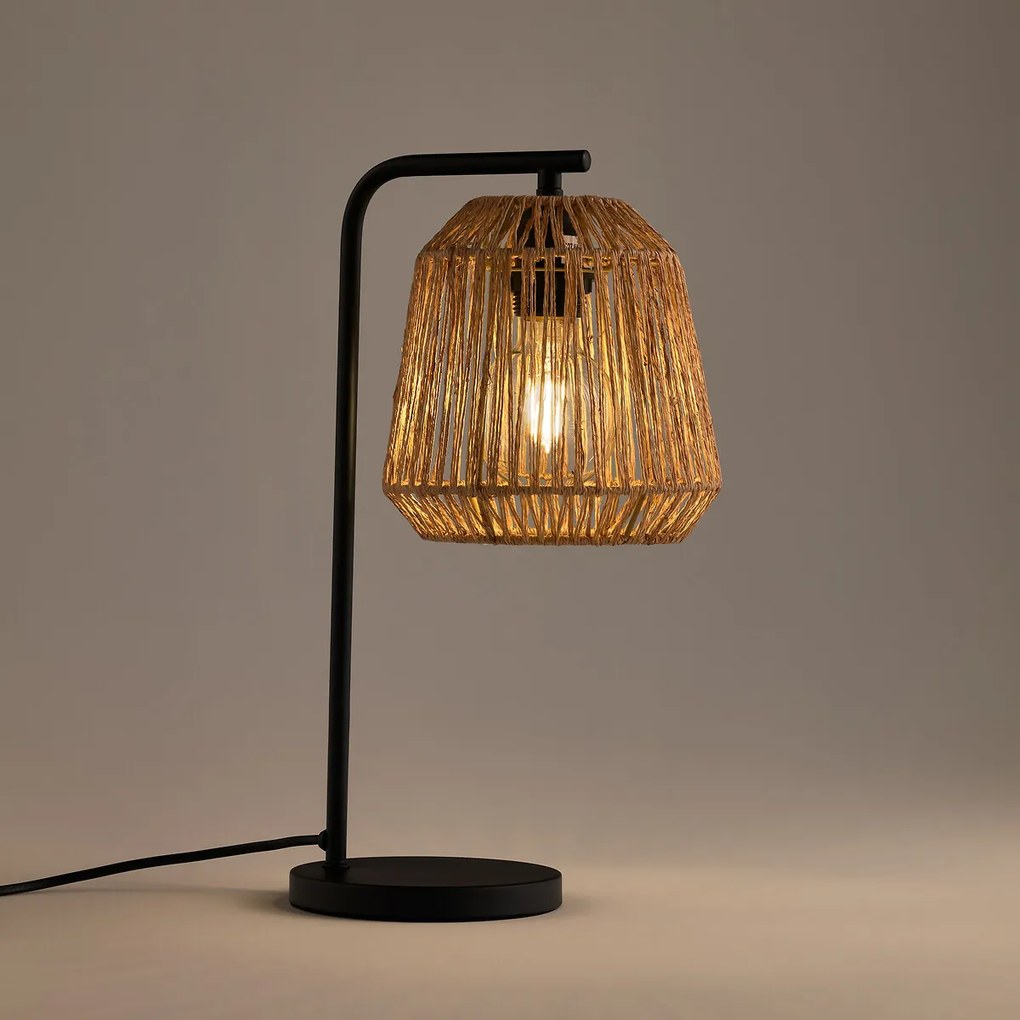 Tafellamp, ijzer en hennep, YAKU