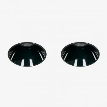 Pack Van 2 Inbouw Led Downlights Zonder Rand, Trimless, Rond Ø6,8 Cm In Aluminium Luisiana Warm Wit 2700k & Zwart & 8 W & 23º - Sklum