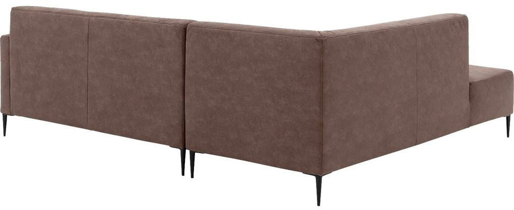 Goossens  Key West bruin, micro leer, 2,5-zits, modern design met ligelement links