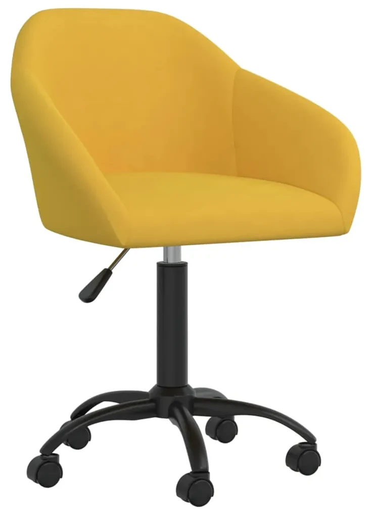 vidaXL Eetkamerstoelen draaibaar 4 st fluweel geel