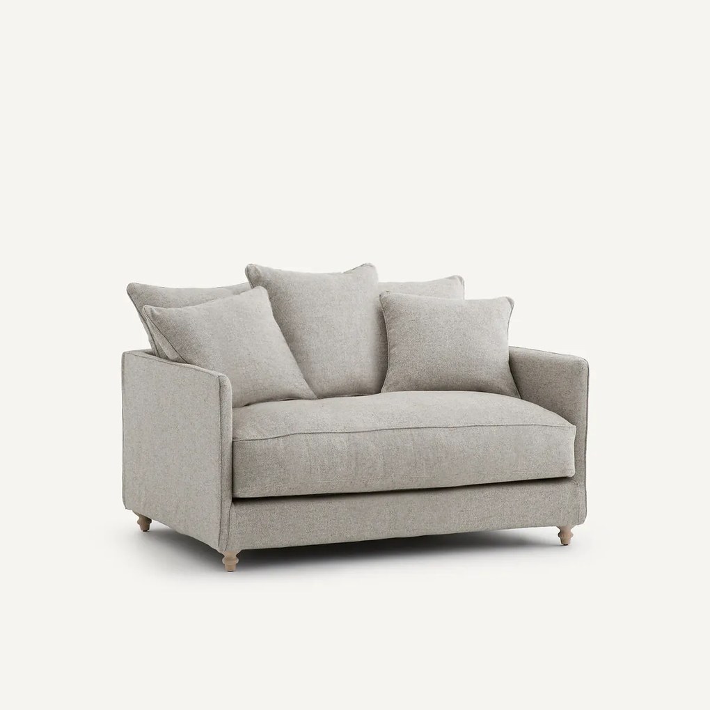 2-zits slaapbank in structuurviscose en linnen, LAZARE