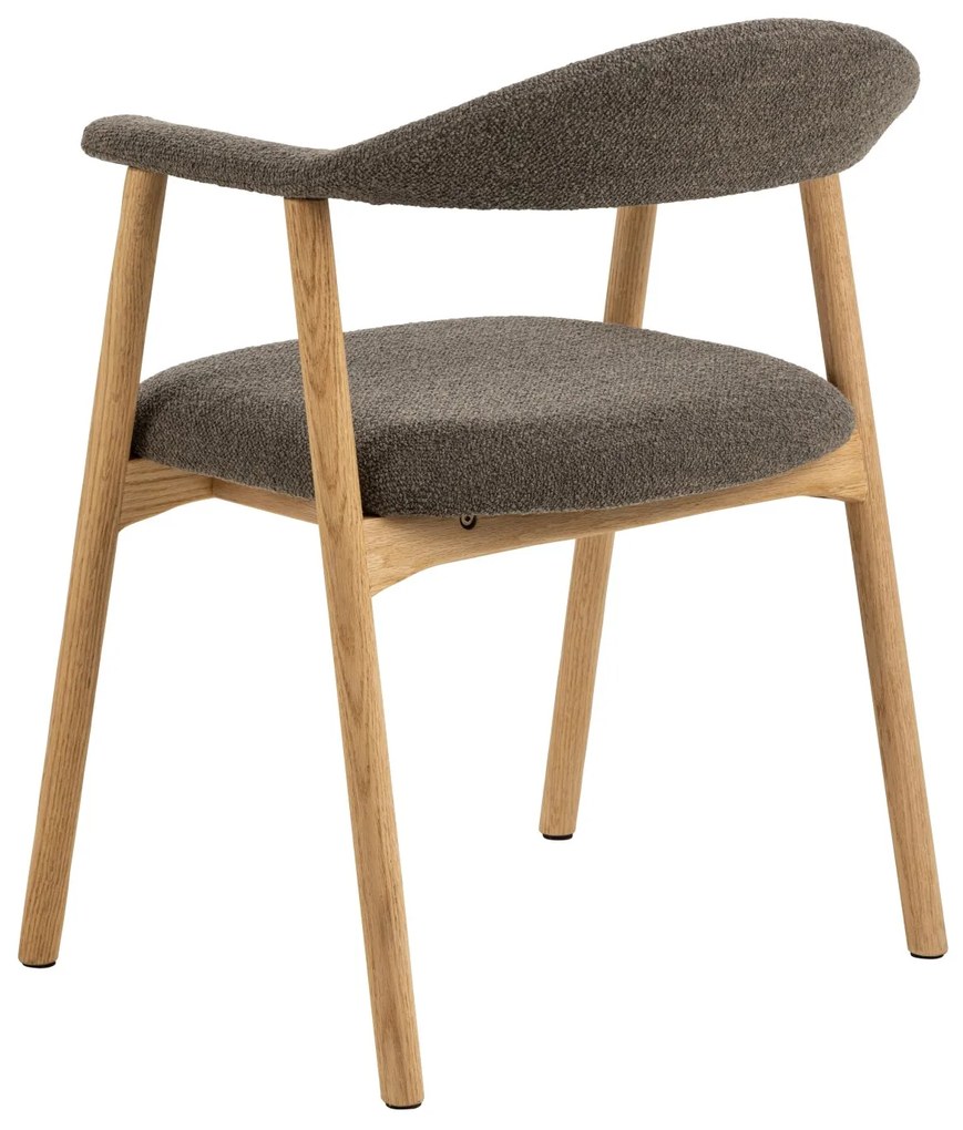 ADELE bruin taupe (monza 40) / frame natuurlijk eiken - HOUTEN STOEL VOOR WOONKAMER EETKAMER KEUKEN RETRO