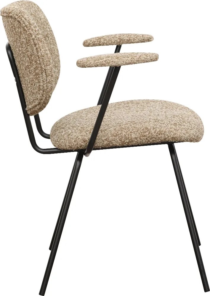 Moderne Eetkamerstoel Met Armleuningen Beige