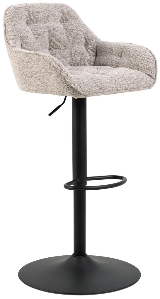 ELENA Beige Latte (stof Monza 60)/zwarte poot - TAPS TOELOPENDE GESTOFFEERDE BOUCLE BARSTOEL VOOR KEUKEN/WOONKAMER/RESTAURANT