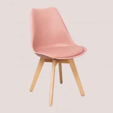 Set Van 4 Scandinavische Eetkamerstoelen Roze Wijn - Sklum