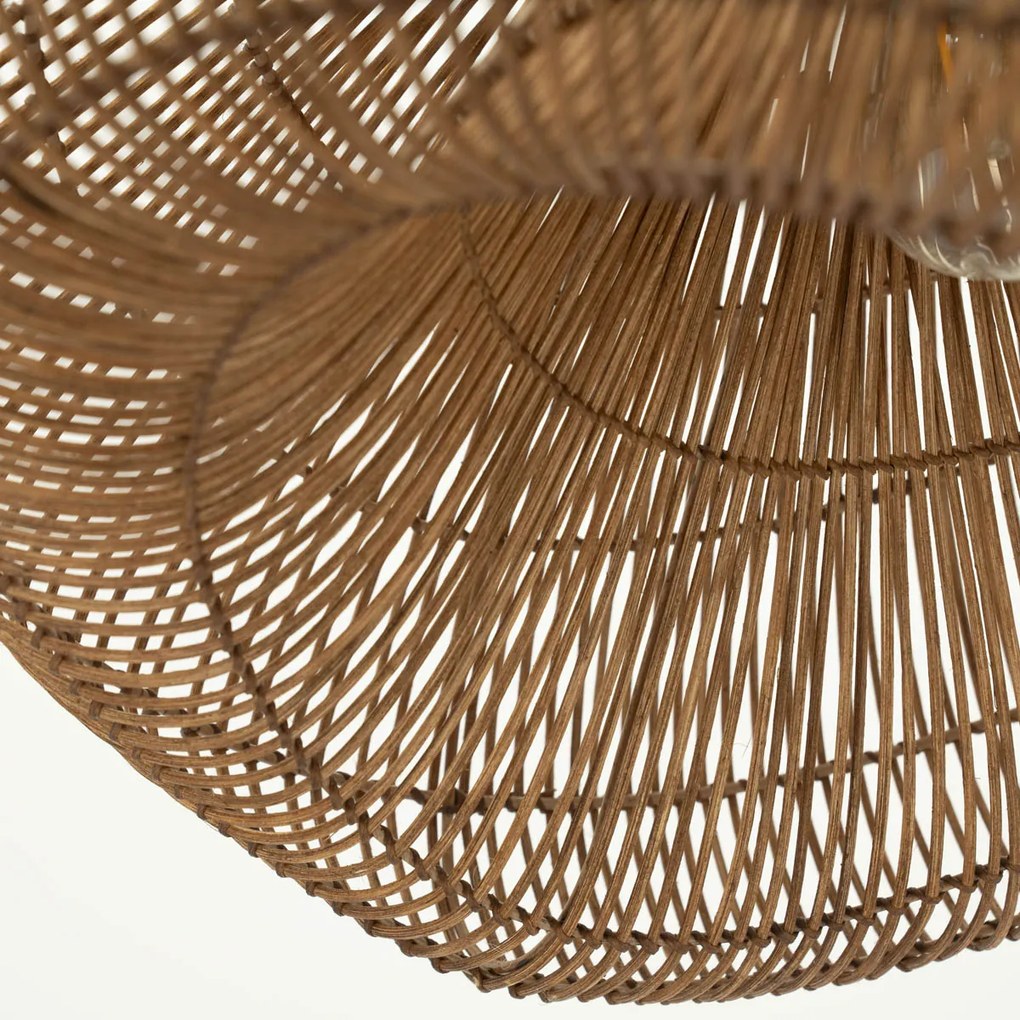 Rieten Lamp Organische Vorm Bruin