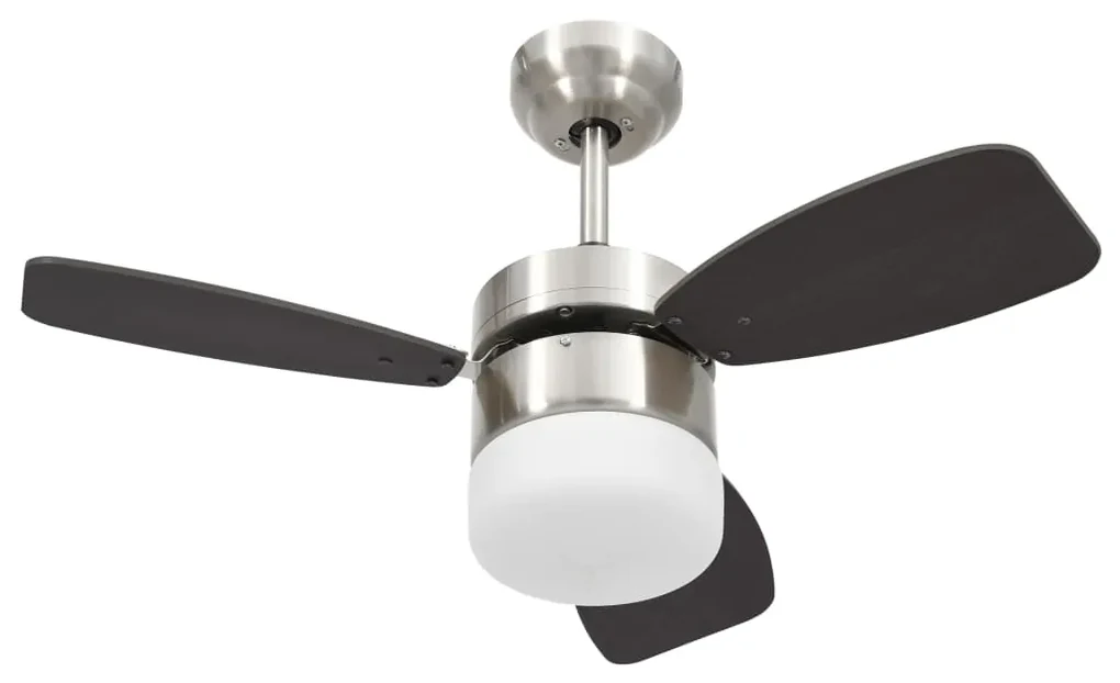 vidaXL Plafondventilator met lamp en afstandsbediening 76 cm donkerbruin