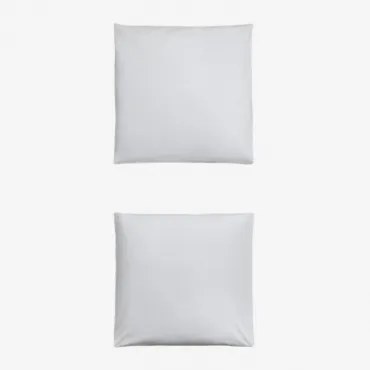Pack Van 2 Kussenslopen Van 180-draads Perkal Katoen Lesia Wit & 60 X 60 Cm - Sklum