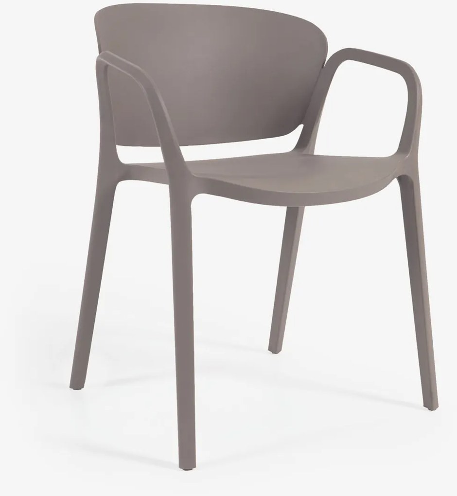 Kave Home Ania Plastic Tuinstoel Stapelbaar Bruin