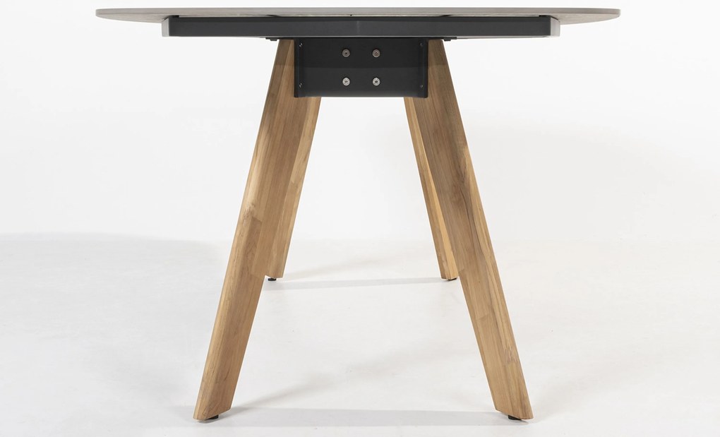 Dining Tuintafel rechthoekig 240 x 103 cm teak Teakhout/keramiek Naturel teak Montana
