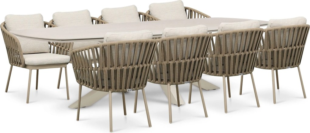 Tuinset 8 personen 300 cm Rope Zand/Beige Coco Elara/Voyage