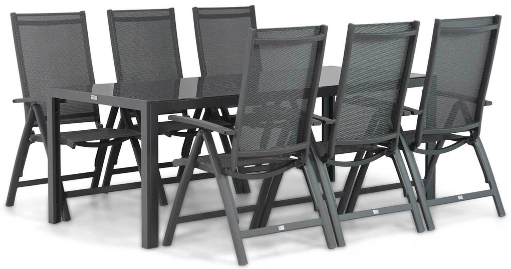 Tuinset 6 personen 210 cm Aluminium/Textileen /Aluminium/textileen Grijs Presto Vasto/Mondello