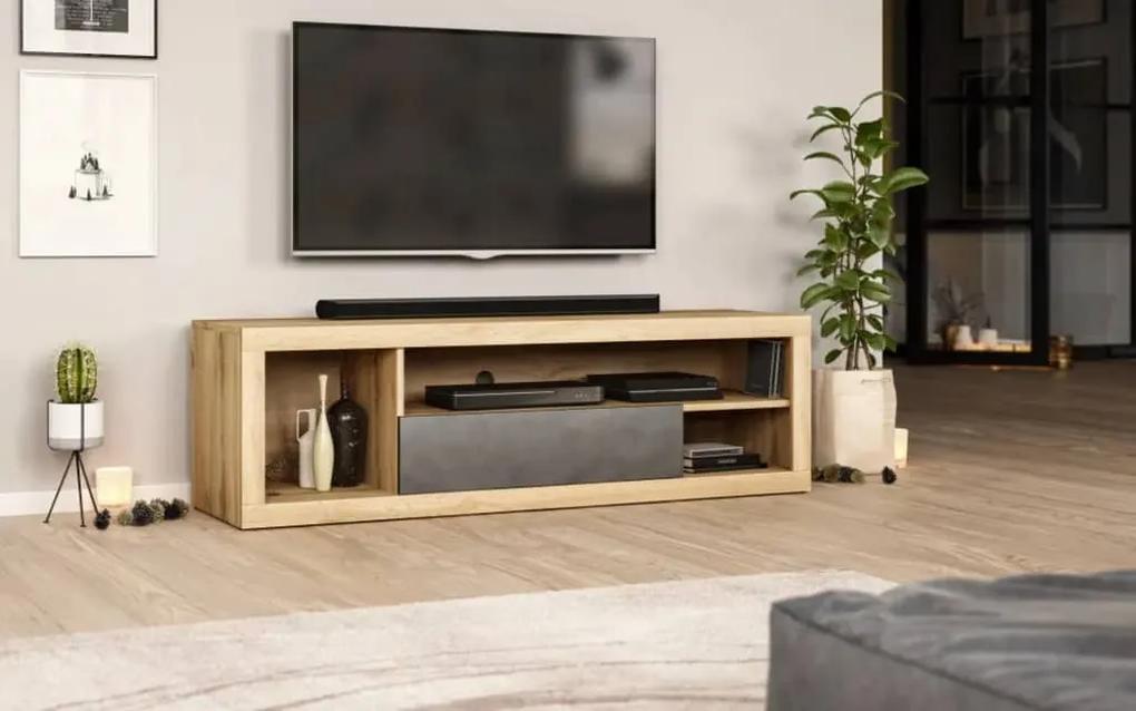 Tv meubel Wotan Eiken & Betonlook - 140 cm