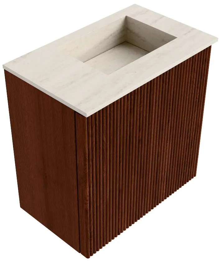 Mondiaz Joya DLux 40cm toiletmeubel ruby met wastafel faye rechts 1 kraangat meli