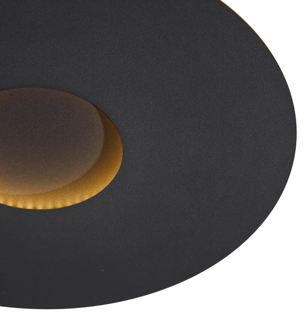 Moderne plafondlamp zwart 40cm incl. LED 3-staps dimbaar - Morning Modern rond Binnenverlichting Lamp