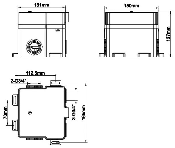 Mueller Click inbouwthermostaat 3-wegs chroom