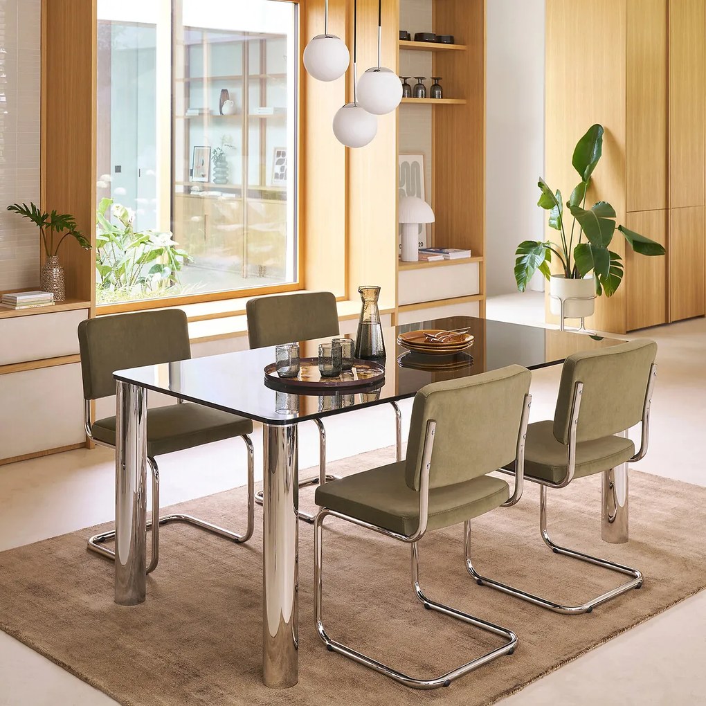 Set van 2 fluwelen stoelen Sarva