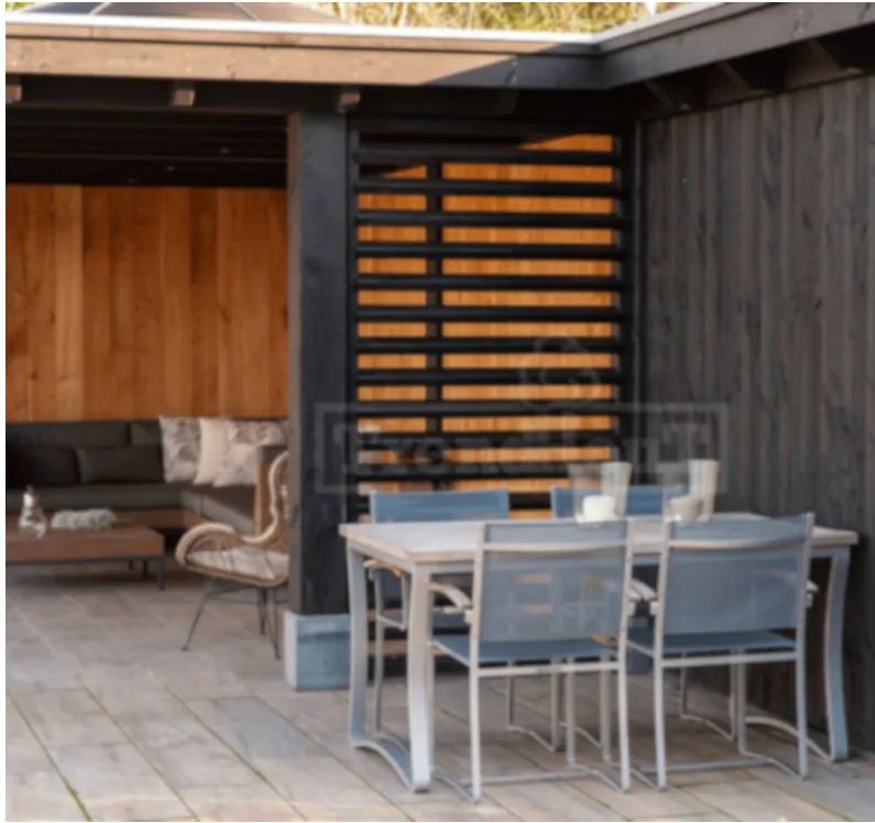 Schutting Douglas - Louvre verticaal zwart (84,4 x 220 cm) module A