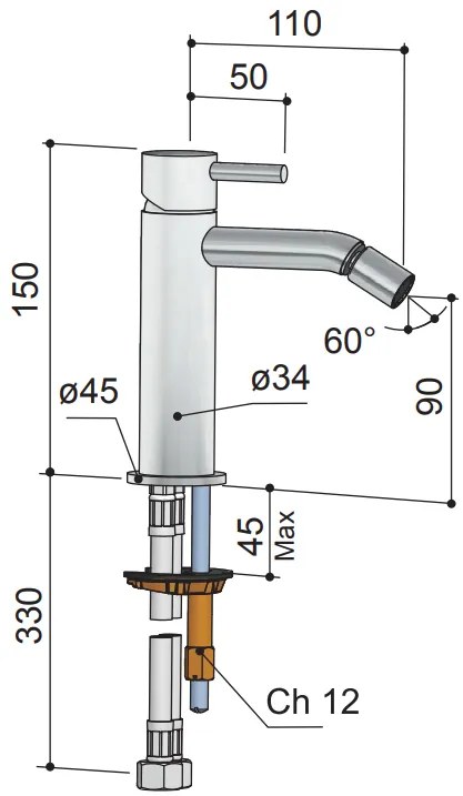 Hotbath Laddy Bidetkraan Geborsteld Nikkel L018