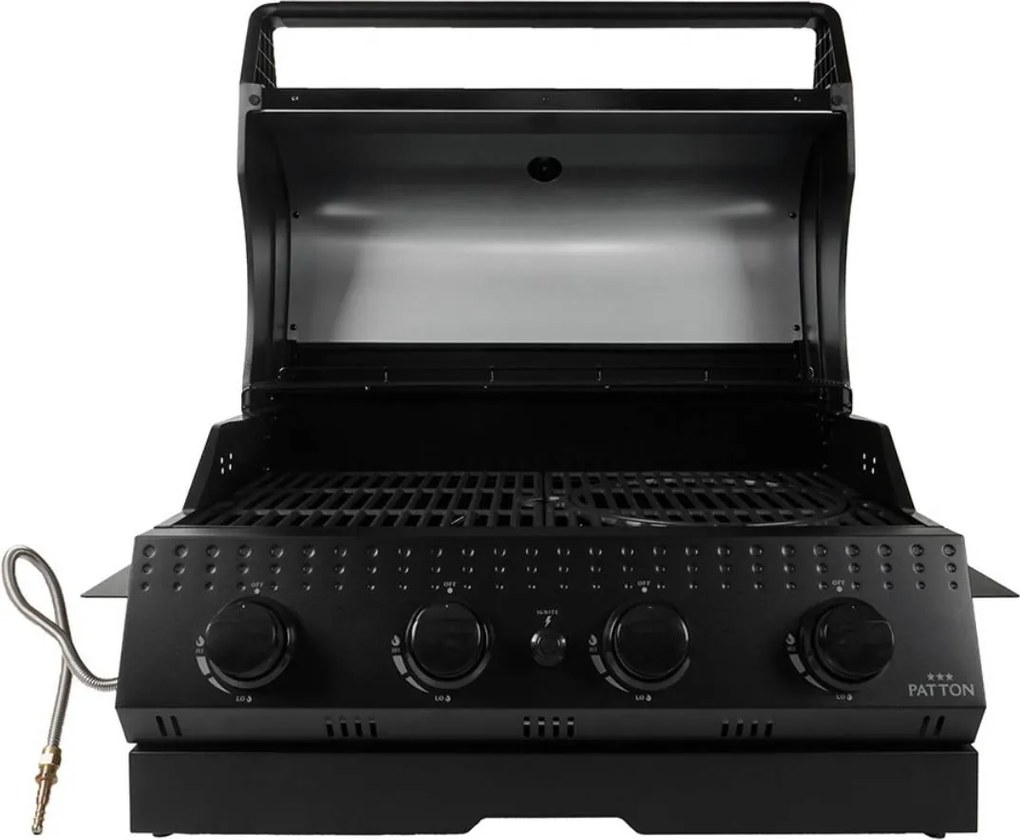 Patton Opus Inbouw Gasbarbecue 3 + 1 - zwart