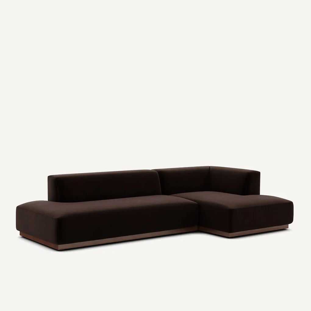 Rechter hoekbank XL in fluweel, Jacopo