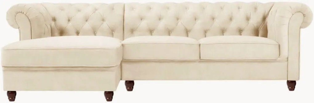 Fluwelen hoekbank Phoebe (4-zits)