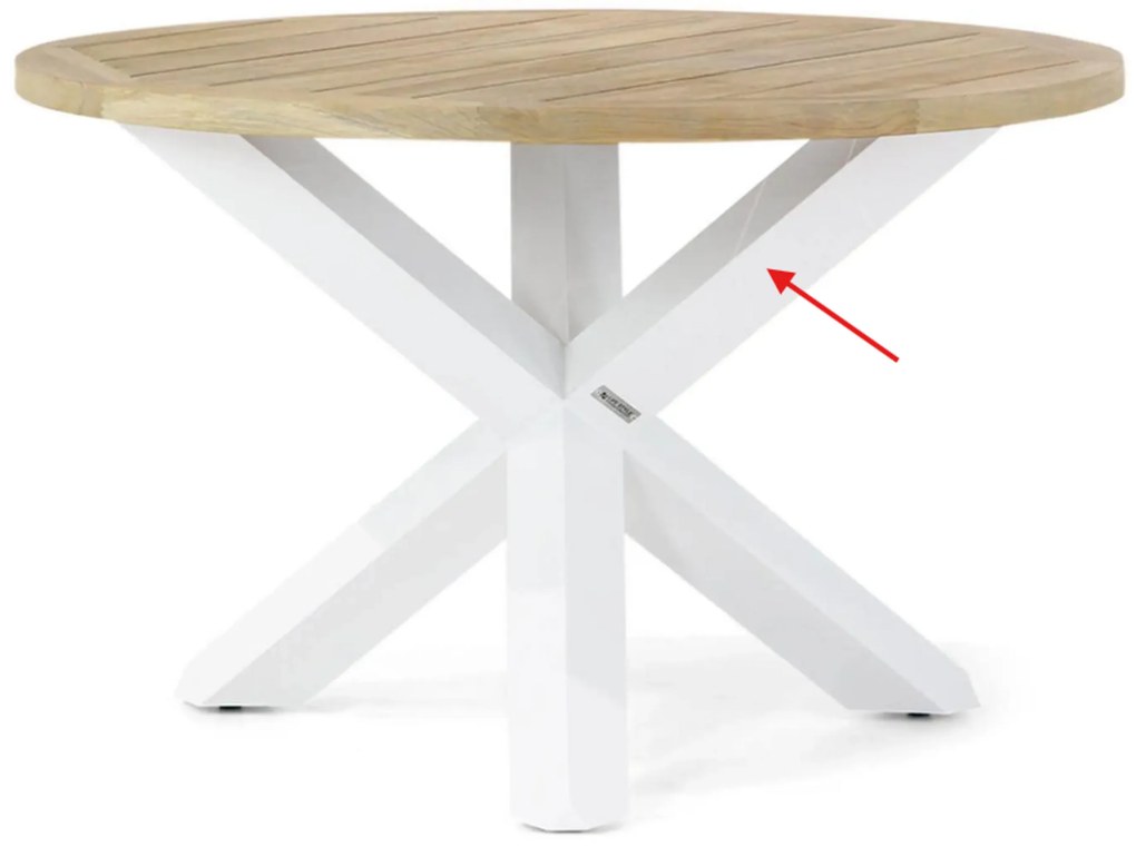 Tuinset Ronde Tuintafel 4 personen 120 cm Aluminium Wit Lifestyle Garden Furniture Alessio/Wellington