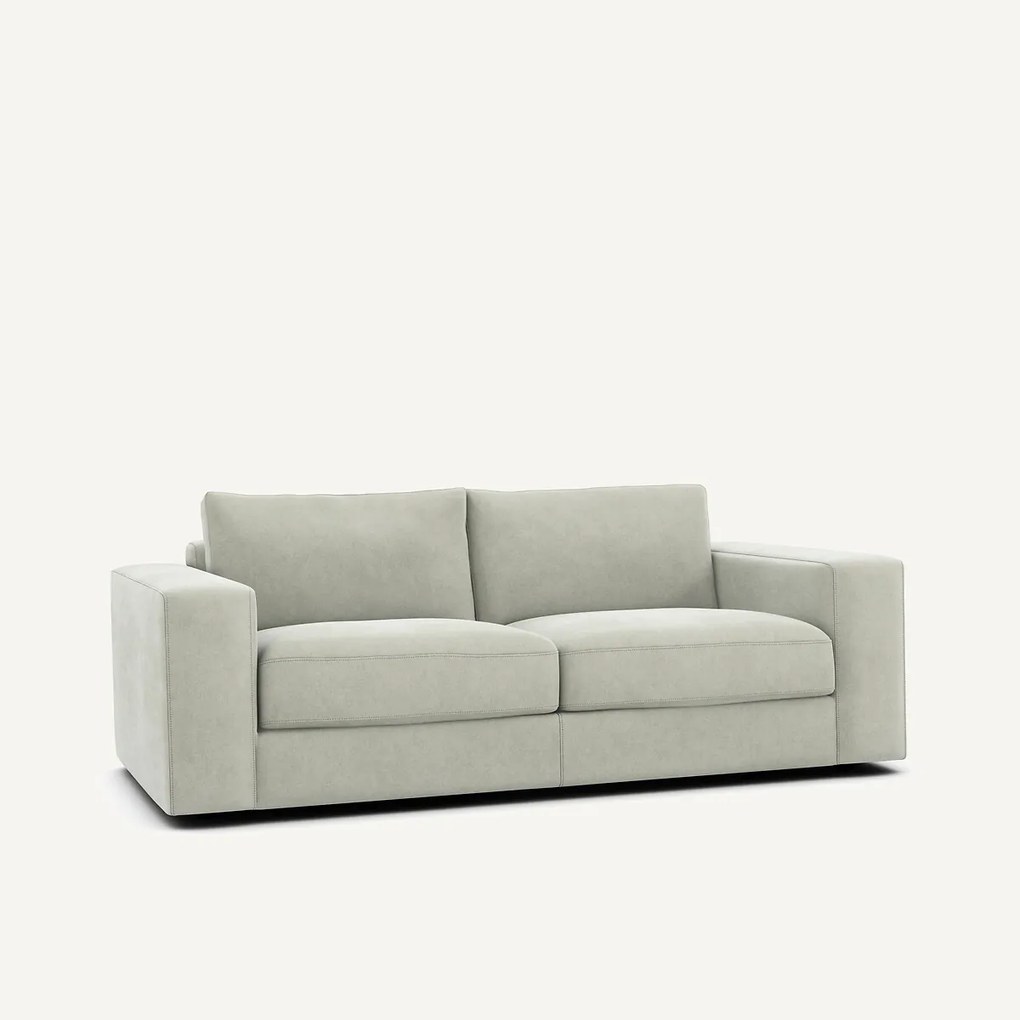 Compacte 3-zitsbank in stonewashed fluweel, SKANDER