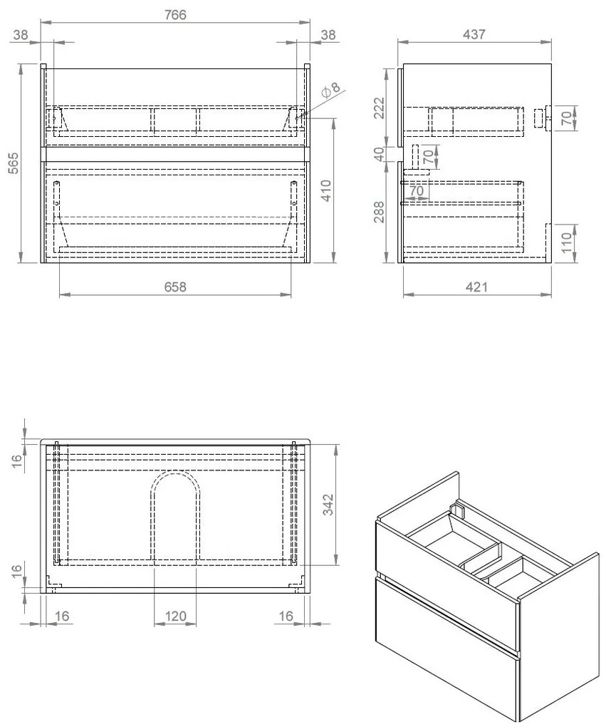 Best Design Quick 80cm greeploos badkamermeubel wit