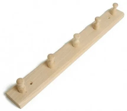 Kapstok, beukenhout, 5 knoppen