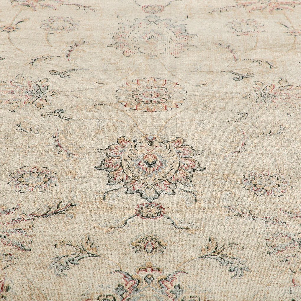 Vintage vloerkleed, bloemenpatroon, used-effect, DIONA