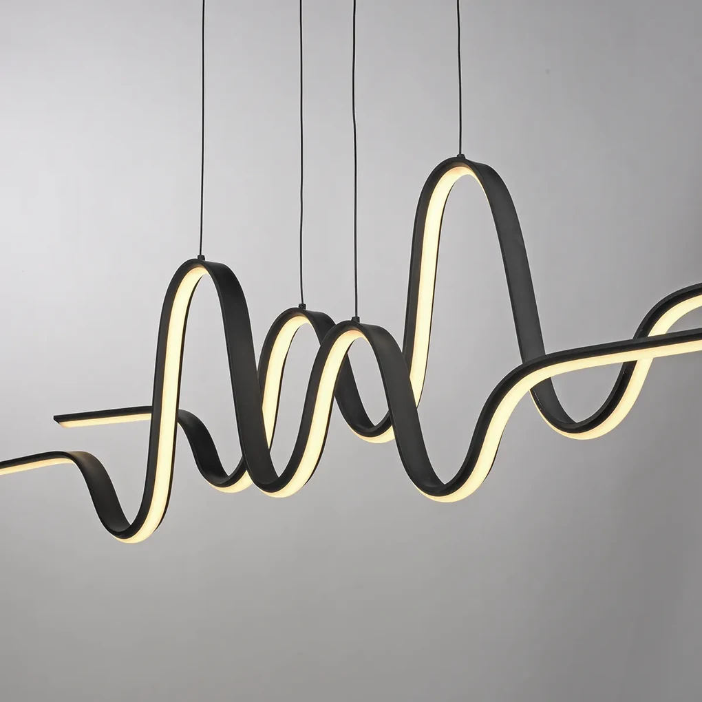 Eettafel / Eetkamer Design hanglamp zwart incl. LED dimbaar easylift - Altitude Design Binnenverlichting Lamp