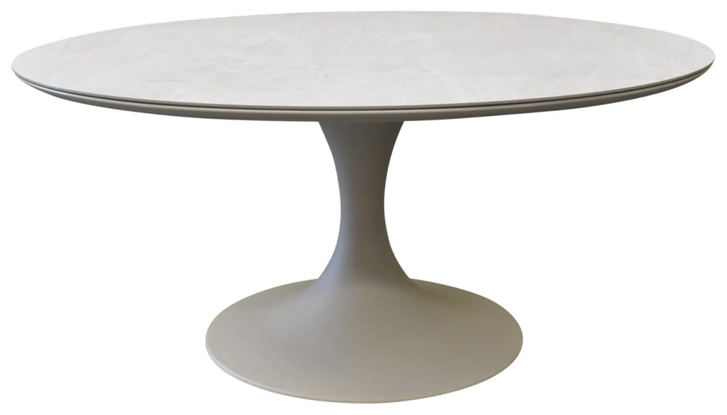 Flair dining tuintafel rond 158 cm latte keramiek