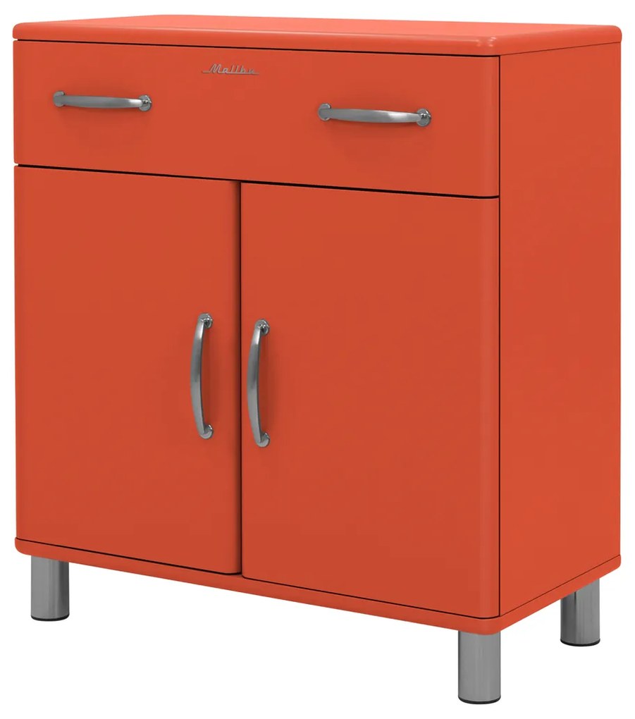 Tenzo Malibu Klein Retro Dressoir Rood - 86x41x92cm.