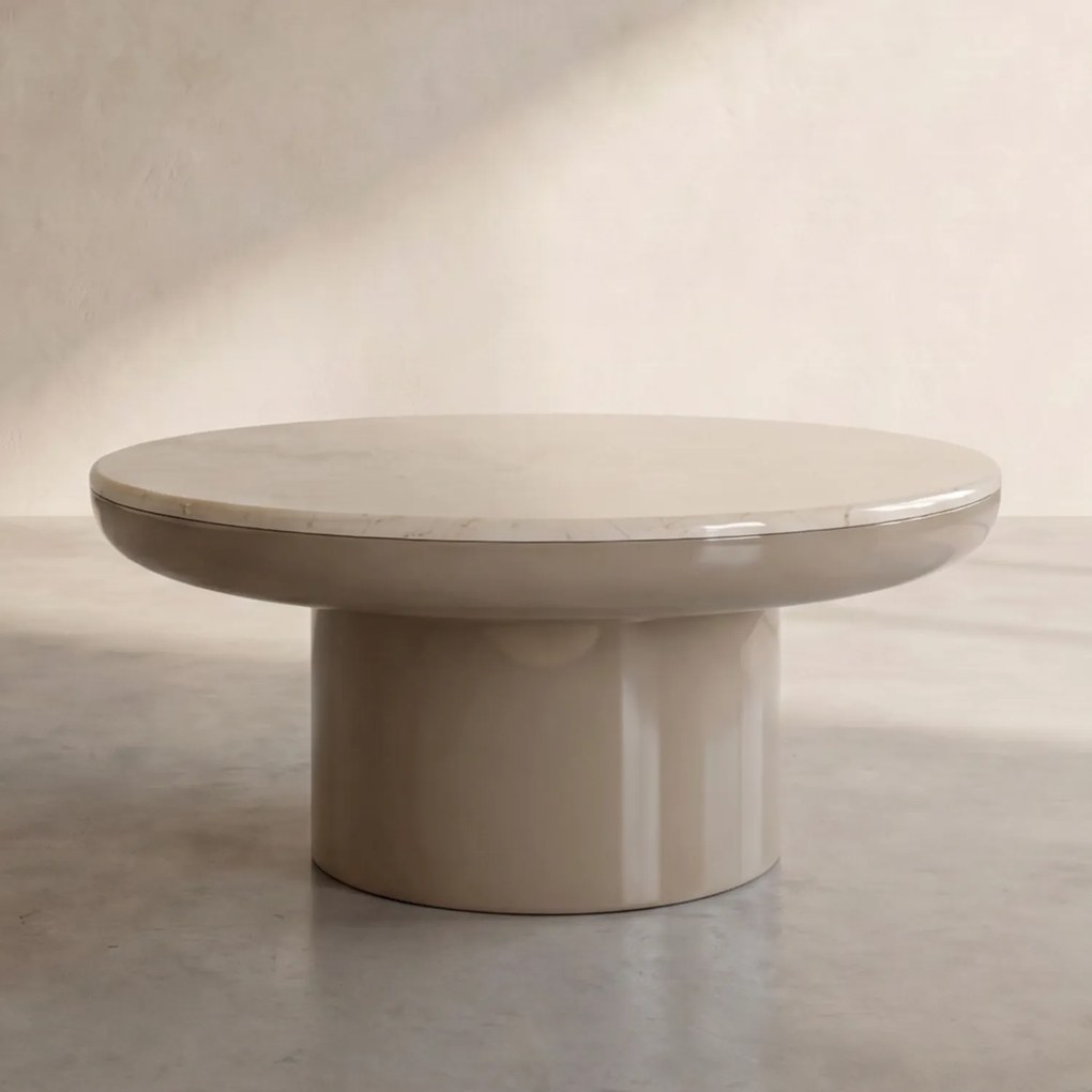 Salontafel Marmer Hoogglans Rond - 80 X 80cm.