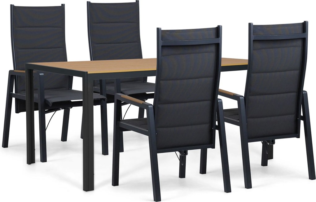 Tuinset 4 personen 160 cm Aluminium Grijs Lifestyle Garden Furniture Essence/Creta