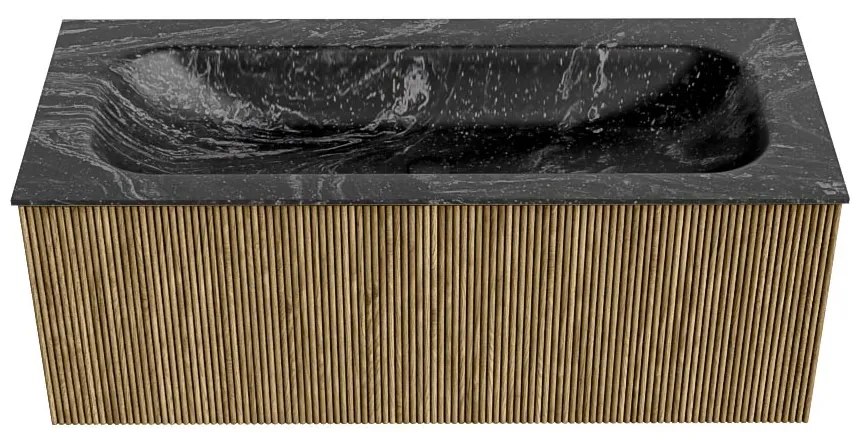 Mondiaz Kurve-dlux 110cm badmeubel dusk met 1 lade en wastafel big medium midden zonder kraangat lava