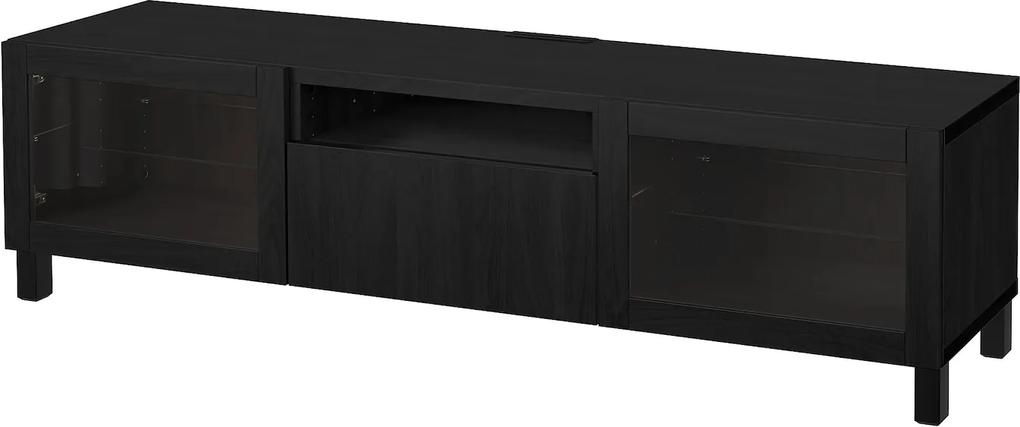 IKEA BESTÅ Tv-meubel Zwartbruin/lappviken/stubbarp zwartbruin helder glas Zwartbruin/lappviken/stubbarp zwartbruin helder glas - lKEA
