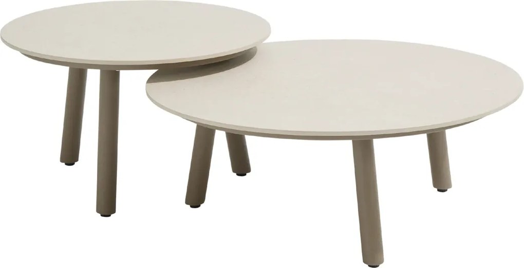 Taste by 4 Seasons Salute salontafel Mocca met rond keramisch tafelblad Ø 80 cm (H 30 cm) Loungetafel   beige weerbestendig