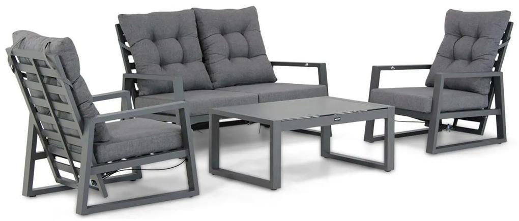 Stoel en Bank Loungeset Aluminium Grijs 4 personen Lifestyle Garden Furniture Batala