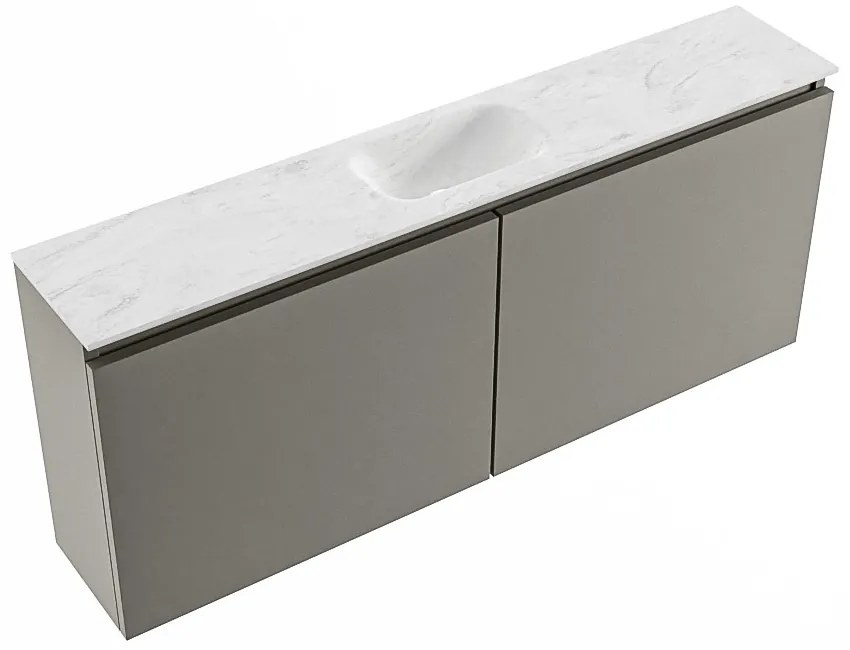 Mondiaz Ture DLux toiletmeubel 120cm smoke met wastafel opalo midden met kraangat