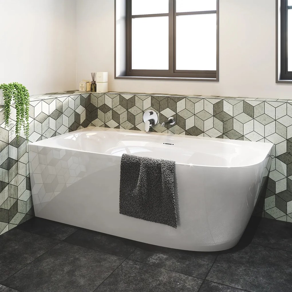 Sanigoods Masala hoekbad rechts 170x80cm wit glans